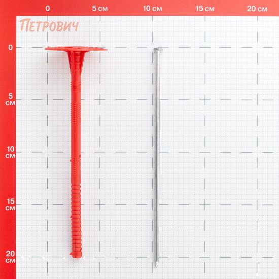 Дюбель для теплоизоляции Tech-Krep 10х200 мм металлический гвоздь (200 шт.)