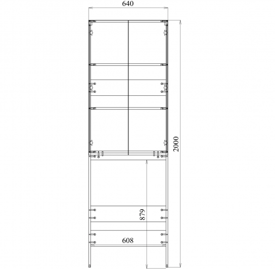 Шкаф для стиральной машины Cube 200x64 см цвет графит матовый/дуб вотан