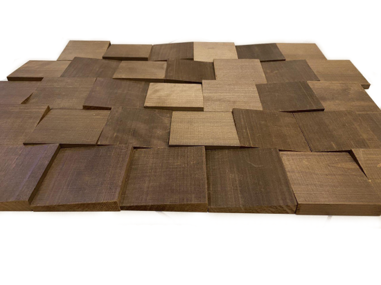 Деревянная мозаика термо-ольха коричневая 0.53 м² 88 шт.