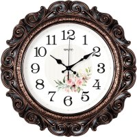 Круглые настенные бесшумные часы Apeyron бронза, пластик, диаметр 40.5 см