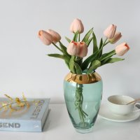 Ваза Rose стекло прозрачно-зеленая 19.5 см