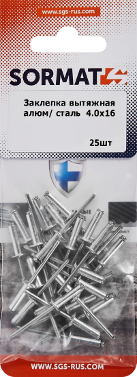 Заклепка вытяжная Sormat 4x16 мм, 25 шт.