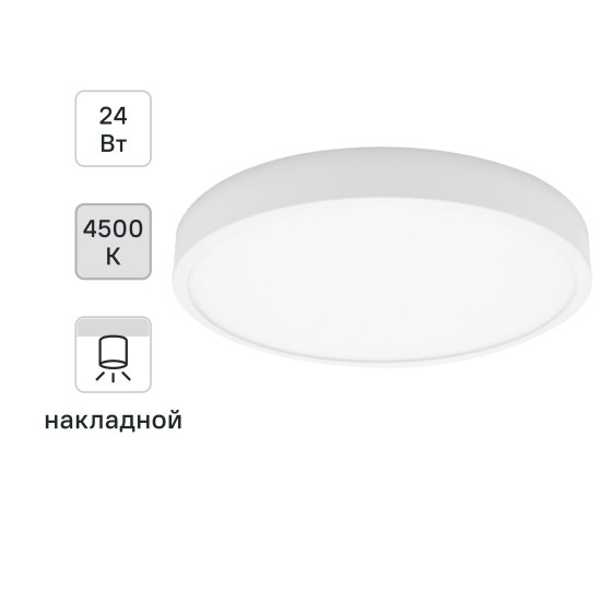 Светильник точечный светодиодный накладной Apeyron 06-42, 19.2 м², нейтральный белый свет, цвет белый