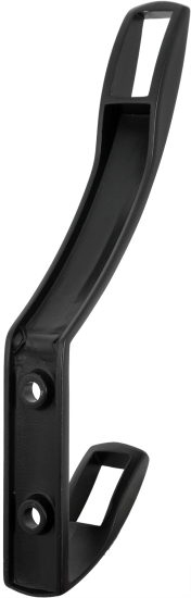 Крючок-вешалка Edson N67 максимальная нагрузка 30 кг 64x151 мм ЦАМ крепление на саморезы цвет матовый черный