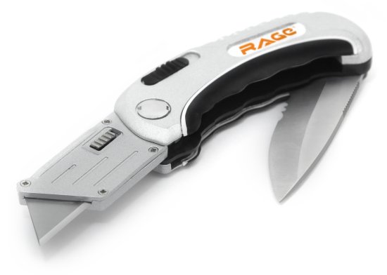 Нож строительный универсальный Rage складной 2в1