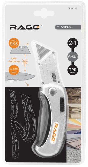 Нож строительный универсальный Rage складной 2в1