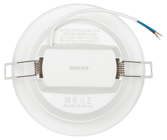 Светильник точечный светодиодный встраиваемый Philips LED9 под отверстие 125 мм 1 м² нейтральный белый свет, цвет белый