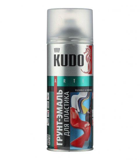Грунт-эмаль аэрозольная для пластика Kudo черная матовая RAL 9005 520 мл (KU-6002)