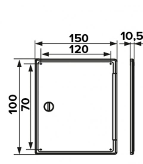 Люк ревизионный пластиковый 100х150 мм накладной
