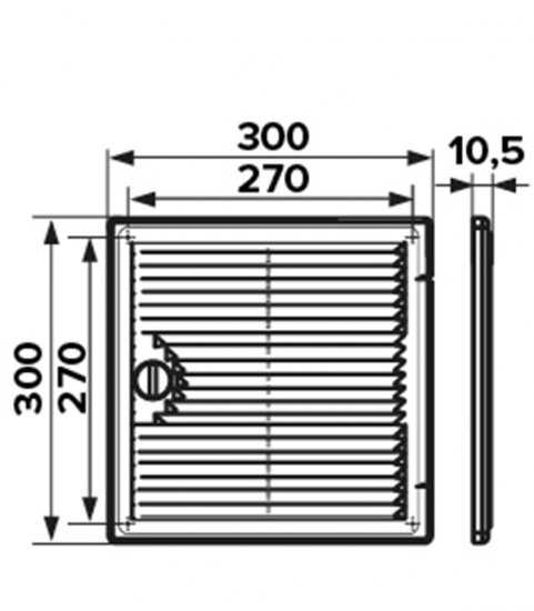 Люк ревизионный Era Декофот пластиковый 300х300 мм накладной с решеткой