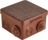 Распределительная коробка открытая TDM 80x80x50 мм 7 вводов IP54 цвет венге
