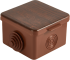 Распределительная коробка открытая TDM 65x65x50 мм 4 ввода IP54 цвет венге