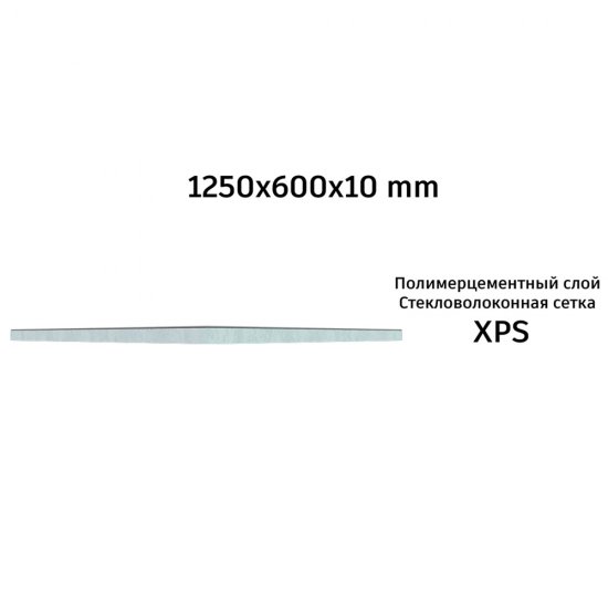 Плита теплоизоляционная Teplofom+ 10х600х1250 мм с односторонним полимерцементным слоем