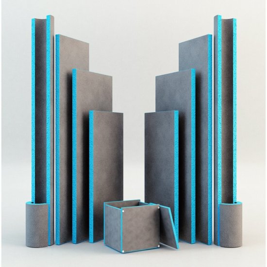 Плита теплоизоляционная Teplofom+ 80х600х2500 мм с односторонним полимерцементным слоем