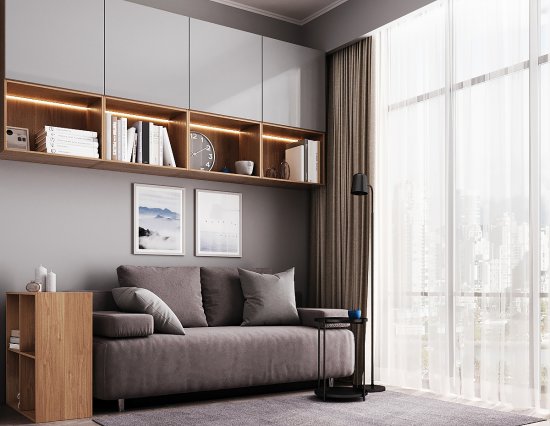 Дверь для шкафа Лион 39.6x63.6x1.6 см ЛДСП цвет серый глянец