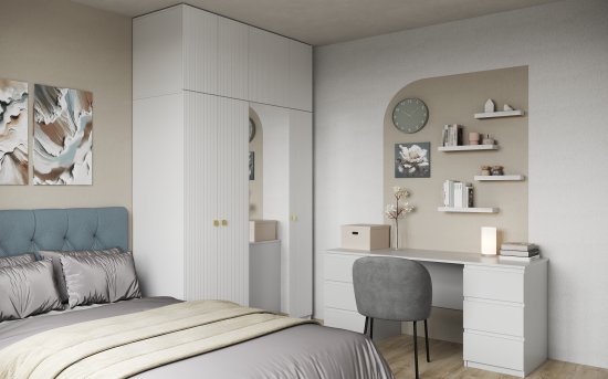 Каркас шкафа Лион 80x64x54.5 см ЛДСП цвет белый с петлями