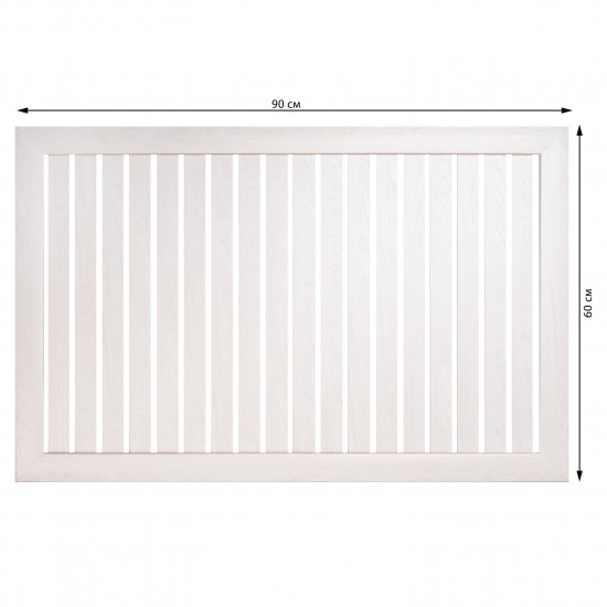 Реечный экран для радиатора 90x60 см ясень белый
