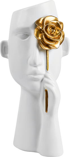 Ваза Лицо с розой керамика цвет белый 27 см