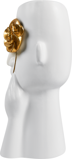 Ваза Лицо с розой керамика цвет белый 27 см