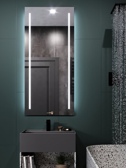 Зеркало для ванной Omega Glass Kascata SD84 с подсветкой 55x120 см