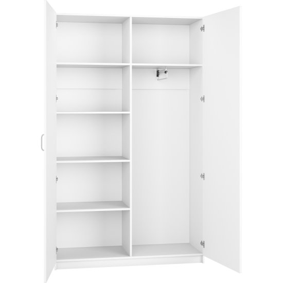 Шкаф распашной Турин с 2 дверями 120x212x45 см ЛДСП цвет белый