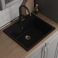 Кухонная мойка Teymi Helmi 57x50, черная матовая T120107