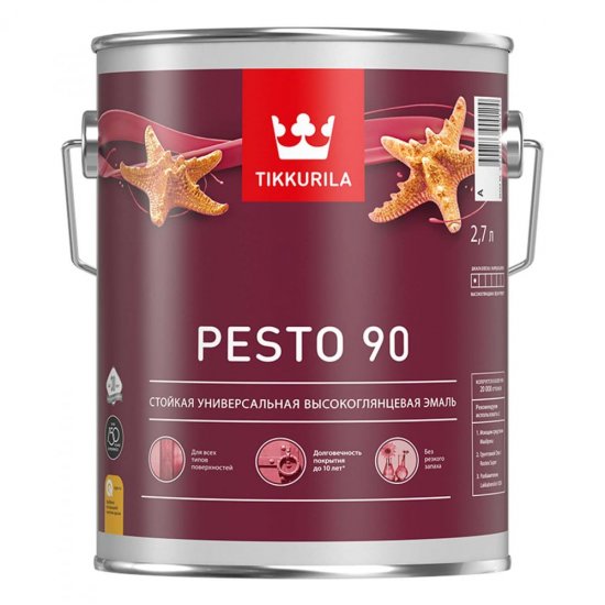 Алкидная эмаль Tikkurila высокоглянцевая, 2.7 л