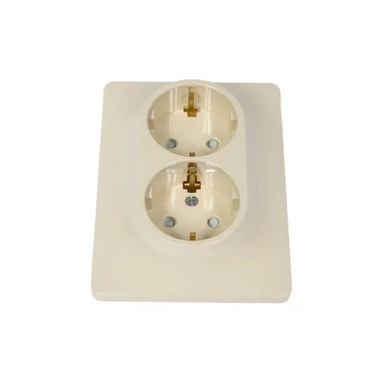 Двухместная розетка Systeme Electric GLOSSA