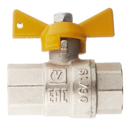 Кран шаровой газовый Valtec 1/2 ВР(г) х 1/2 ВР(г) бабочка (VT.277.N.04)