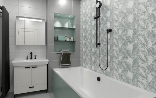 Плитка настенная Нефрит-Керамика Эклат 20x40 см 1.2 м² матовая цвет светлый