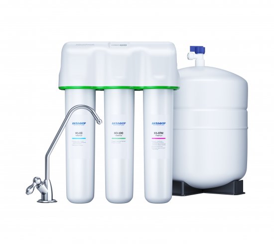 Система обратного осмоса Аквафор ОСМО Универсал быстросъемный 3 ступени с минерализатором бак 10 л кран в комплекте