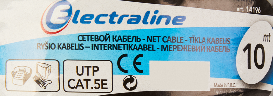 Кабель Electraline UTP cat 5e 4x2x0.52 мм² 10 м