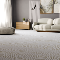 Ковровое покрытие «Оптимист Круги» 2 м, цвет бежевый