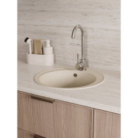Кухонная мойка Teymi Helmi 50x42, белая (хлопок) матовая T120106