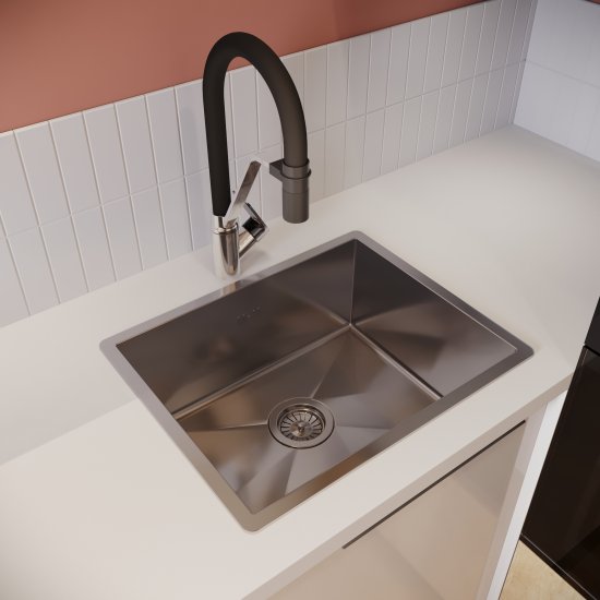 Мойка для кухни врезная М8S Delinia 50x40 см глубина чаши 19.1 см нержавеющая сталь цвет сатин