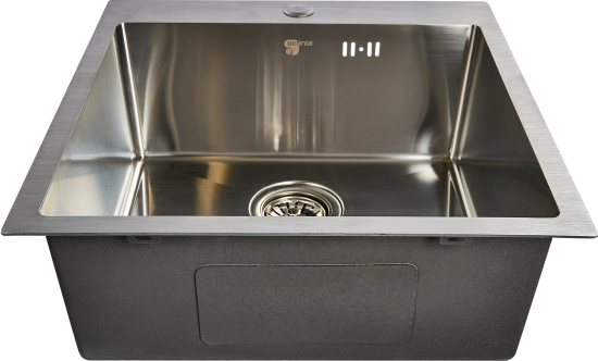Мойка для кухни врезная М4S Delinia 50x50 см глубина чаши 19.1 см нержавеющая сталь цвет сатин