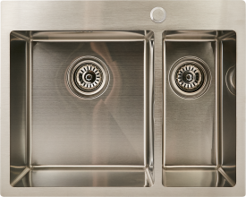 Мойка для кухни врезная М12S Delinia 60x48 см глубина чаши 19.1 см нержавеющая сталь цвет сатин