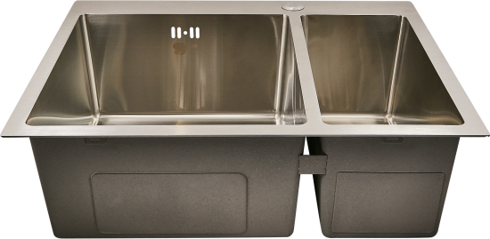 Мойка для кухни врезная М12S Delinia 60x48 см глубина чаши 19.1 см нержавеющая сталь цвет сатин