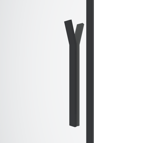 Душевая дверь в нишу Март Эстетика 195x90 см черный профиль прозрачное стекло распашная