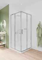 Душевая ширма Квадро Март квадратная 100x100x195см цвет профиля хром раздвижная стекло 6мм матовое