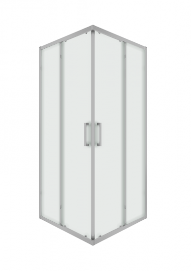 Душевая ширма Квадро Март квадратная 100x100x195см цвет профиля хром раздвижная стекло 6мм матовое