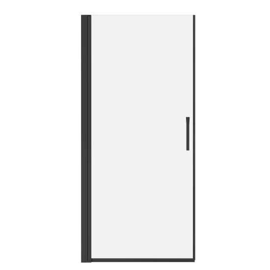 Душевая дверь в нишу Март Эстетика 195x100 см черный профиль прозрачное стекло распашная