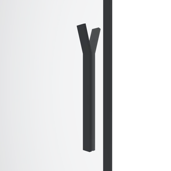 Душевая дверь в нишу Март Эстетика 195x100 см черный профиль прозрачное стекло распашная