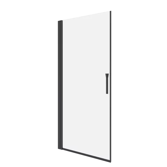 Душевая дверь в нишу Март Эстетика 195x100 см черный профиль прозрачное стекло распашная