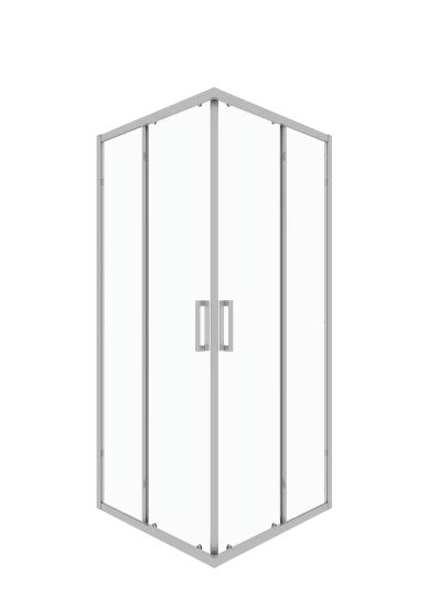 Душевой уголок Март Квадро квадратный 90x90 см хромированный профиль прозрачное стекло раздвижной
