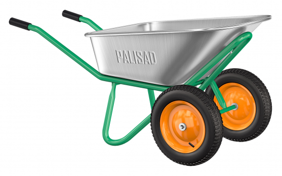 Тачка садовая Palisad двухколесная 320 кг 100 л оцинкованная сталь