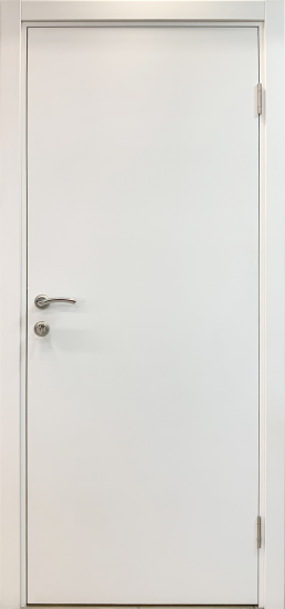 Блок дверной Капель глухой ПВХ Белый 60x200 см (с замком и петлями)