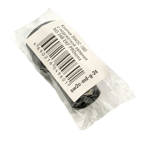 Кнопка плоская EKF PROxima SW2C-10D 24 В IP54 без фиксации с подсветкой зеленая (sw2c-md-g-24)
