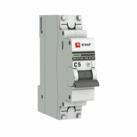 Автоматический выключатель модульный EKF PROxima ВА 47-63 1P 5А тип C 4,5 кА 230 В (mcb4763-1-05C-pro)