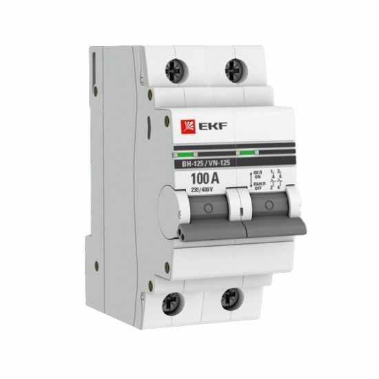 Выключатель нагрузки EKF PROxima ВН-125 2Р 100А 230 В на DIN-рейку (SL125-2-100-pro)